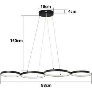 Cermenho 4 - Light Black LED Linear Pendant