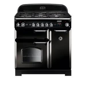 Rangemaster CLA90NGFBLC Freestanding Gas Range cooker with Gas Hob - Black