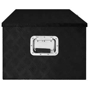 Berkfield Storage Box Black 100x55x37 cm Aluminium