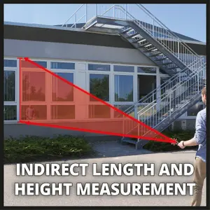 Einhell Laser Distance Measuring Tool - Portable Distance, Surface & Volume Calculator - 50 Metre Range - TC-LD 50