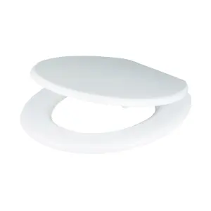 GoodHome Palmi White Round Standard close Toilet seat