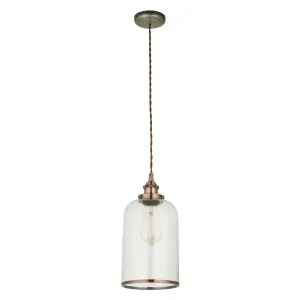 Broderick Copper effect LED Pendant ceiling light, (Dia)161mm