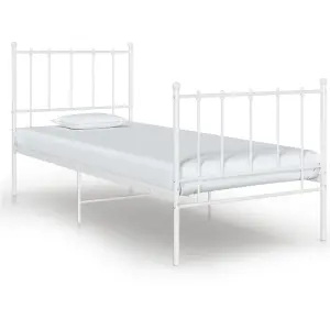 Berkfield Bed Frame White Metal 100x200 cm