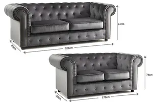 Furniture Stop - Asha 3+2 Seater Deluxe Velvet Sofa Set