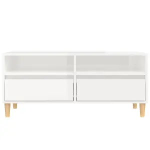 Berkfield TV Cabinet High Gloss White 100x34.5x44.5 cm Engineered Wood