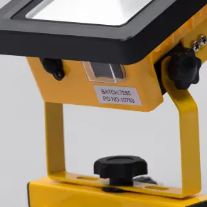 Litecraft Black and Yellow Industrial Slimline Outdoor 10W Battery Operated LED Work Light