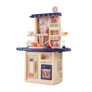 Play Kitchen Toddler Kitchen Toy Playset with Real Sounds & Lights