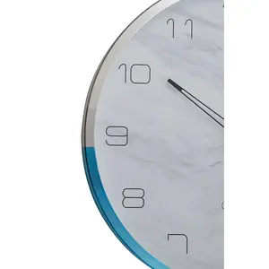 Interiors by Premier Elko Wall Clock with Silver And Blue Frame