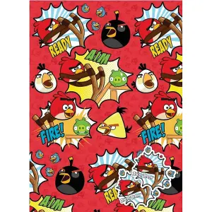 Angry Birds Text Gift Wrap Red/Multicoloured (One Size)