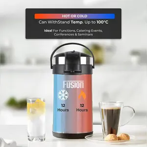 MantraRaj 5L Coffee Carafe Vacuum Jug Airpot Flask Thermal Pump Action Stainless Steel Double Wall Insulated Vacuum Flask (Black)