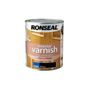 Ronseal Ebony Satin Skirting Wood varnish, 750ml