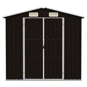 vidaXL Garden Shed 205 x 129 x 183 cm Galvanised Steel Brown