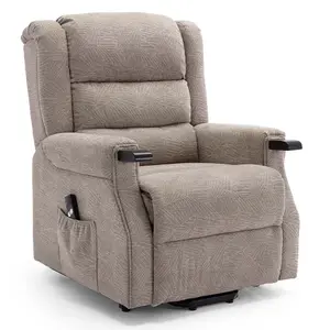 Ashfield Electric Fabric Single Motor Riser Rise Recliner Lift Mobility Tilt Chair Mocha