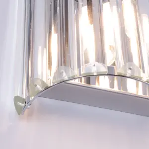 Litecraft Skydda Chrome Bathroom Curved Wall Light