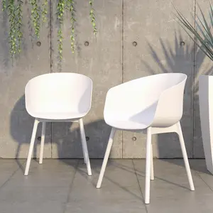 York xl Dining Chair in White, 2 pieces