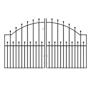 MANA Ball Top Arched Metal Driveway Gate 2134mm GAP x 1220mm High MAZP10