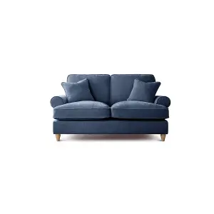 Sofas Express Mumbles Navy Blue Scroll Manhattan 2 Seater Sofa