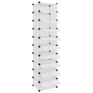 Berkfield Shoe Rack Transparent 44x32x174 cm PP