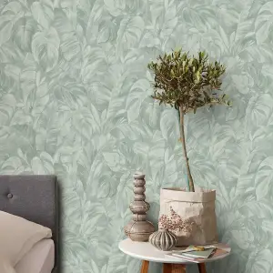 Erismann Abode Play of Light Palm Leaves Foliage Sage Green Wallpaper