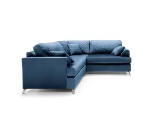 Ferguson Corner Sofa Dark Blue Velvet