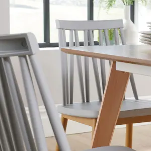 Home Source Rayna Table and 4 Grey Lucy Chairs