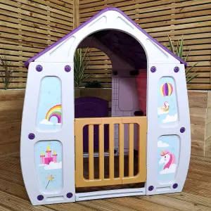 1.09m Purple Kids Indoor Outdoor Plastic Wendy House Unicorn Magical Playhouse