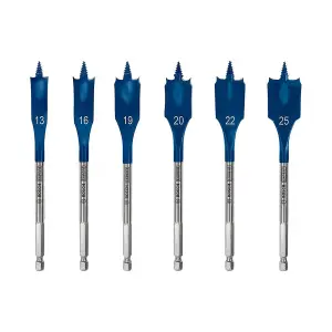 Bosch Professional SelfCut Speed Spade Drill Bit Set - 6 Pieces (13/16/19/20/22/25 mm)