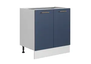 800 Kitchen Base Unit 80cm Cabinet Navy Dark Blue Soft Close Copper Handle Nora