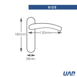 Intelligent Hardware - Internal Door Handle - E-Zeta - Lever on Backplate - Lever Latch Furniture -  Polished Chrome