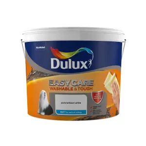 Dulux Easycare Brilliant white Matt Wall & ceiling Emulsion paint, 10L