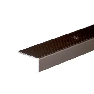 Anodised aluminium anti non slip stair edge nosing trim 900mm x 20mm x 40mm A33 brown