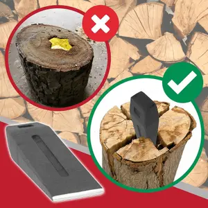 SPARES2GO Log Splitter Lump Hammer Kit 6lb 10" Chisel Wedge Wood Splitting Maul + 4lb Sledge Club