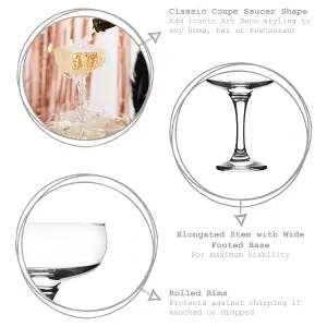 Rink Drink - Champagne Saucers - 235ml - Clear - Pack of 6