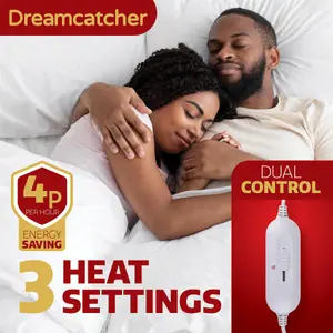 Dreamcatcher Deluxe Single Electric Blanket Single Control Fitted Polar Fleece Heated Bed Underblanket 190 x 90cm 3 Heat Settings