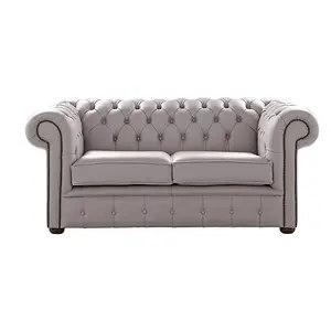 Chesterfield 2 Seater Shelly Owl Leather Sofa Settee Bespoke In Classic Style