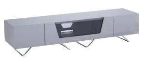 Chromium TV-Stand with 2 drawers and 1 flap in grey