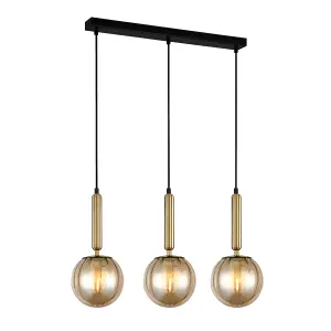 Luminosa Ravena Modern 3 Light Bar Pendant Ceiling Light, E27 LED