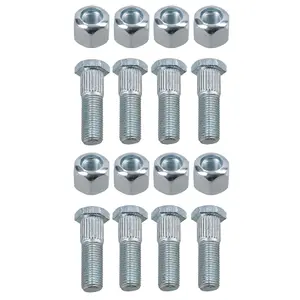 Pack of 8 3/8" UNF Wheel Studs And Nuts For 4" PCD Trailer Suspension Hubs