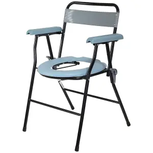 Lightweight Folding Commode Chair - 7 Litre Pail with Lid - 130kg Weight Limit