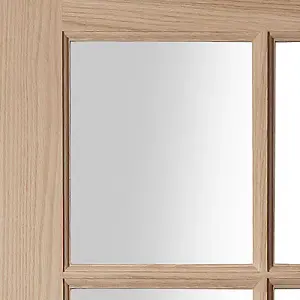 10 Lite Glazed Oak veneer Internal Door, (H)1981mm (W)686mm (T)35mm