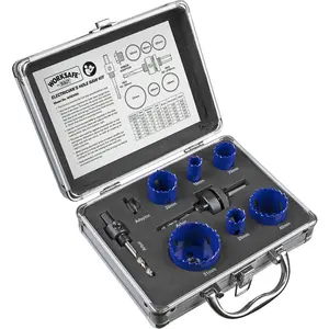 Comprehensive 9 Piece Electricians Hole Saw Kit with Bi-Metal Blades and Quick Release Arbor