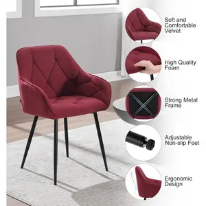 Creeve Velvet Armchair Burgundy