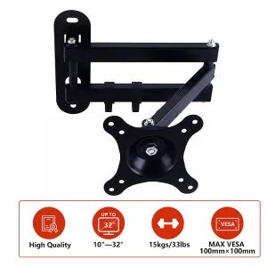 SunDaze Monitor TV Wall Mount Bracket Swivel & Tilt for 10" - 32" LED Curved QLED QE 4K LCD OLED SUHD UHD