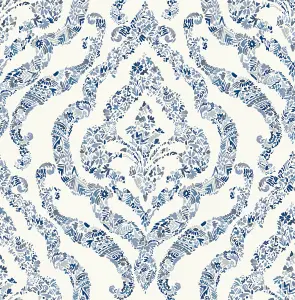 NuWallpaper NUS3547 Guildford Peel & Stick Wallpaper, Blue