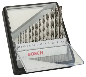 Bosch Professional 13-Piece Robust Line Metal Drill Bit Set HSS-G, 135A (1.5-6.5mm)