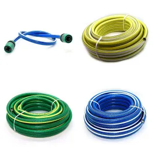 Garden Hose Pipe, 15 m / 49 ft Long, Premium Non-Kinking Reinforced 6 Layer Non-Toxic 1/2" Watering Irrigation Hosepipe (Green)