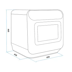 Baridi 3 Place Settings Mini Portable Tabletop Dishwasher, 7 Wash Functions