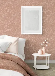 NuWallpaper NUS4543 Lovely Ladies Who Lunch Novelty Peel & Stick Wallpaper, Terracotta