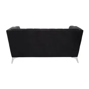 Interiors by Premier Hansa Two Seat Black Velvet Sofa