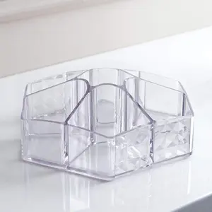 7 Section Vanity Organiser - Clear Acrylic Cosmetic Makeup Display Box - Lipstick Jewelry Makeup Display Tidy Box